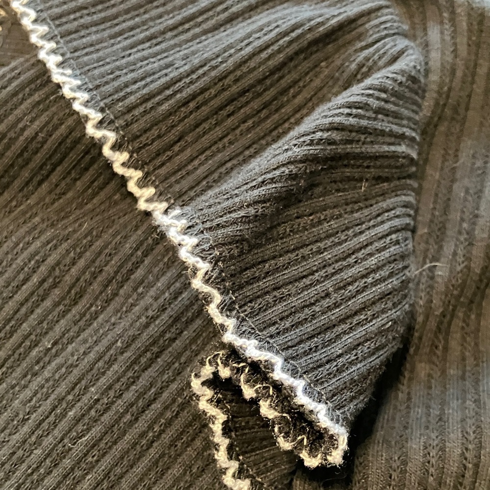 Black Ruffled Long Sleeve Top - Picture 3 of 3